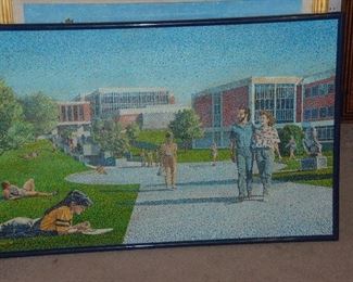 This is an oil on canvas original by Brett Thomas in a style know as pointilism. The detail is startling.