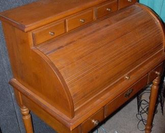 Tell City maple roll top desk
