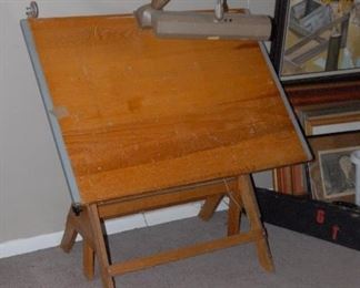 Gordon Thomas' Mid Century  oak drafting table
