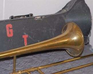 Gordon Thomas' personal trombone. Was the previous watercolor a self-portrait?