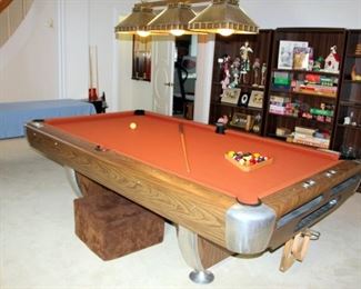 Mid Century Cue Master Pool Table with LOTS of Accessories