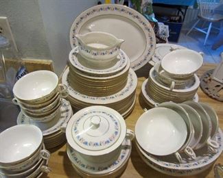 Another large fine china set, Haviland,  with cream soup bowls and serving pieces