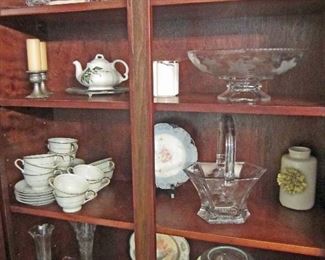Great glass accessories and classic china tea set (12 C&S)