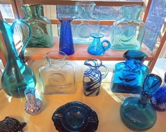 Part of the Blenko glass collection (plus a couple of other art glass pieces)