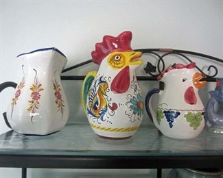 Part of ceramic pitcher collection