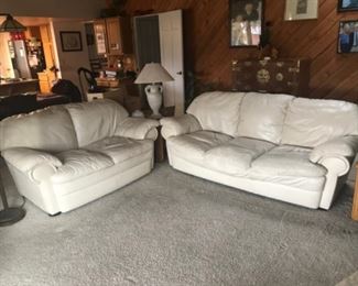 Leather couches cream color