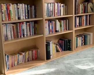 Picture of lower library shelves.