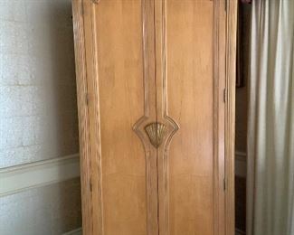Bernhardt armoire with matching triple dresser. Solid wood, 