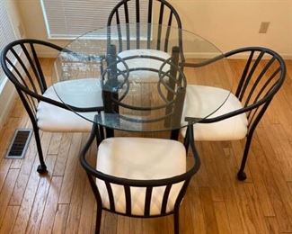 Glass Top Table and 4 Chairs