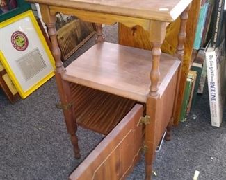 Very nice sturdy table with hole cut out for included vintage ashtray