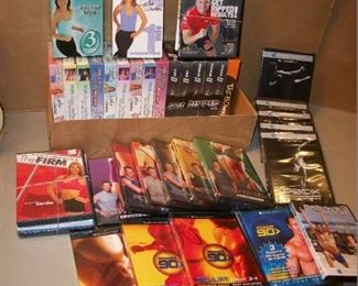 Workout tapes and dvd's never opened