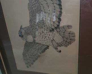 Steve Leonardi Owl lithograph