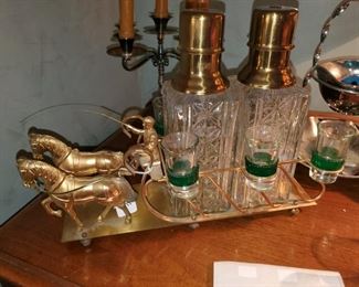 Rare & Unusual Horse Drawn Sleigh Liquor Server