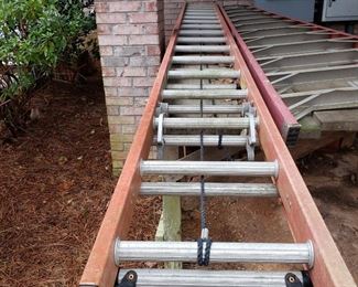 32' extension ladder.  12' A-frame ladder