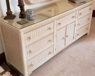 Lexington Henry Link wicker dresser and mirror