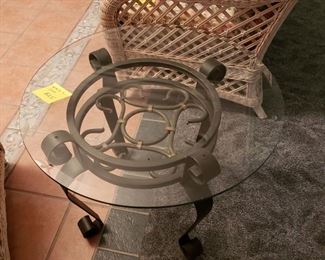 4 iron and glass tables