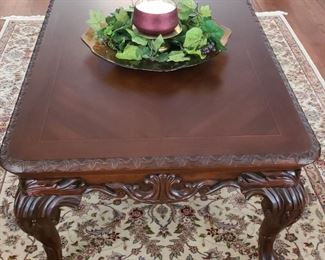 Indonesian claw foot coffee table with two matching end tables