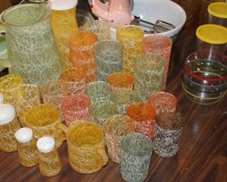 Spaghetti string color craft deluxe glassware set.