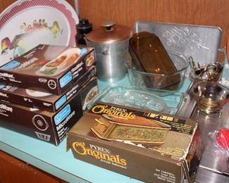 Microwave and Pyrex in boxes