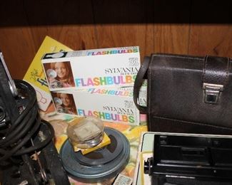 Film projector and flash bulbs