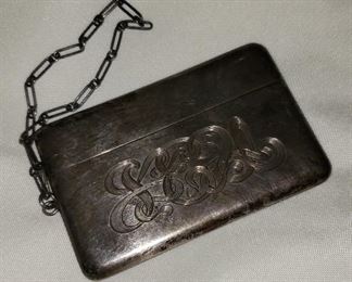 Antique sterling silver Foster & Bailey card holder
