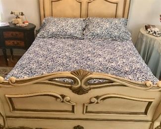 French Provincial Queen Bed (less than 3 yrs old)