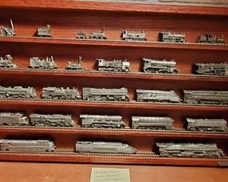 Franklin Mint Pewter train collection with case