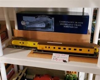 Overland Express 3-car set, as well as other misc. train collectibles