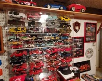 Collection of Corvette and Ferrari diecast and promo vehicles most with original packages