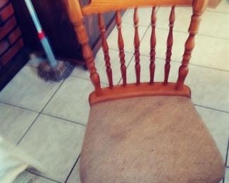 Oak Kitchen Chair w/ Upholstered seat 4