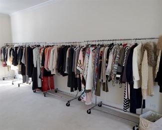 3 Full Racks of Women's Couture Clothes. Channel, Oscar De La Renta, Ungaro, Lagerfield, Dior,