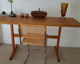 Maple butcher block table, bar height