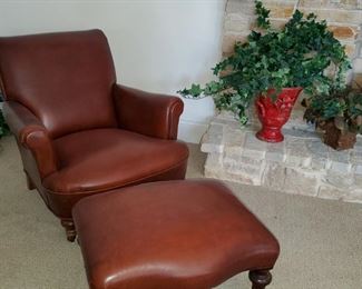 Leather Chair w/ ottoman