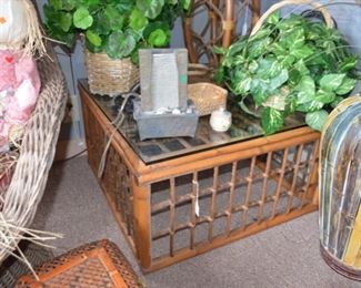 Heywood Wakefield glass top table (not marked)