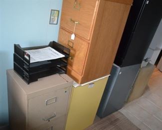 several filing cabinets