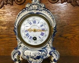 late 1800's Bigelow Kennard French porcelain clock