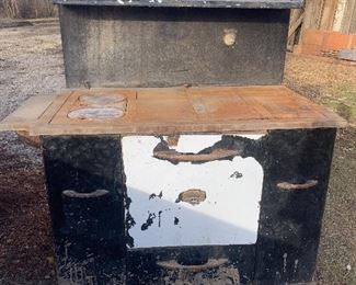 Old wood burning stove