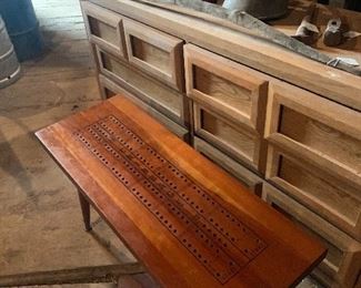 Vintage mid century cribbage game table