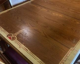 Vintage Art Deco table top with leaf