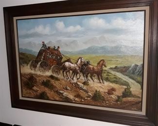 Original  painting, old western  scene