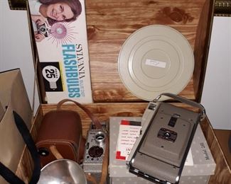 Vintage Polaroid  80A, 8mm movie camera, argus box camera