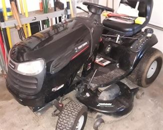 Craftsman DYS 4500 lawn tractor with new battery. Yes, it runs.