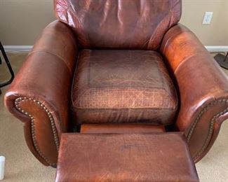Large reclining leather chair
