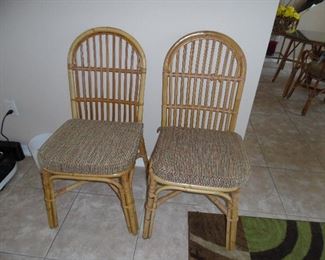 Pair of Cane Chairs with Cushions
