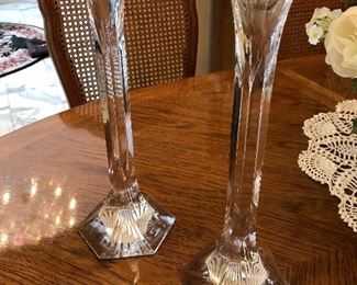 Large crystal candle holders