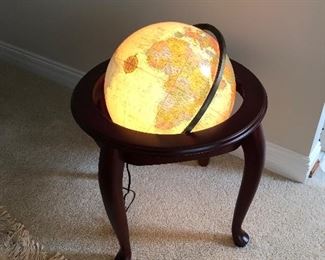Lighted large library globe