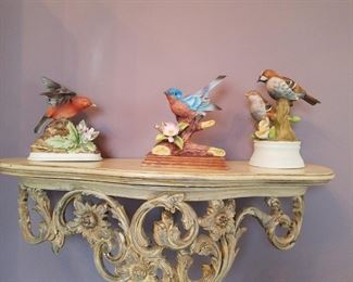 Porcelain birds wall shelf