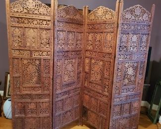 4 Panel Carved Screen