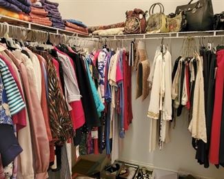 Ladies clothes, purses and shoes