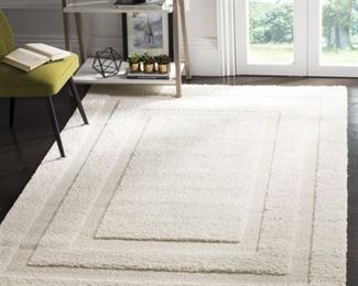 Creme Abstract Shag/Flokati Loomed Area Rug - (8'6"X12') - Safavieh, Adult Unisex, Size: 8'6"X12'